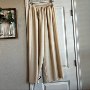 vintage donna morgan creamy ivory off white wide leg elastic waist pants